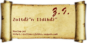Zoltán Ildikó névjegykártya